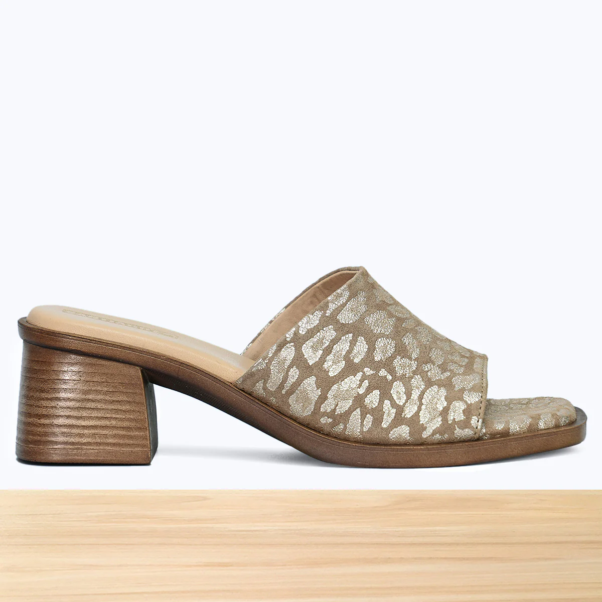005F Emora Cuir Léopard Beige Doré