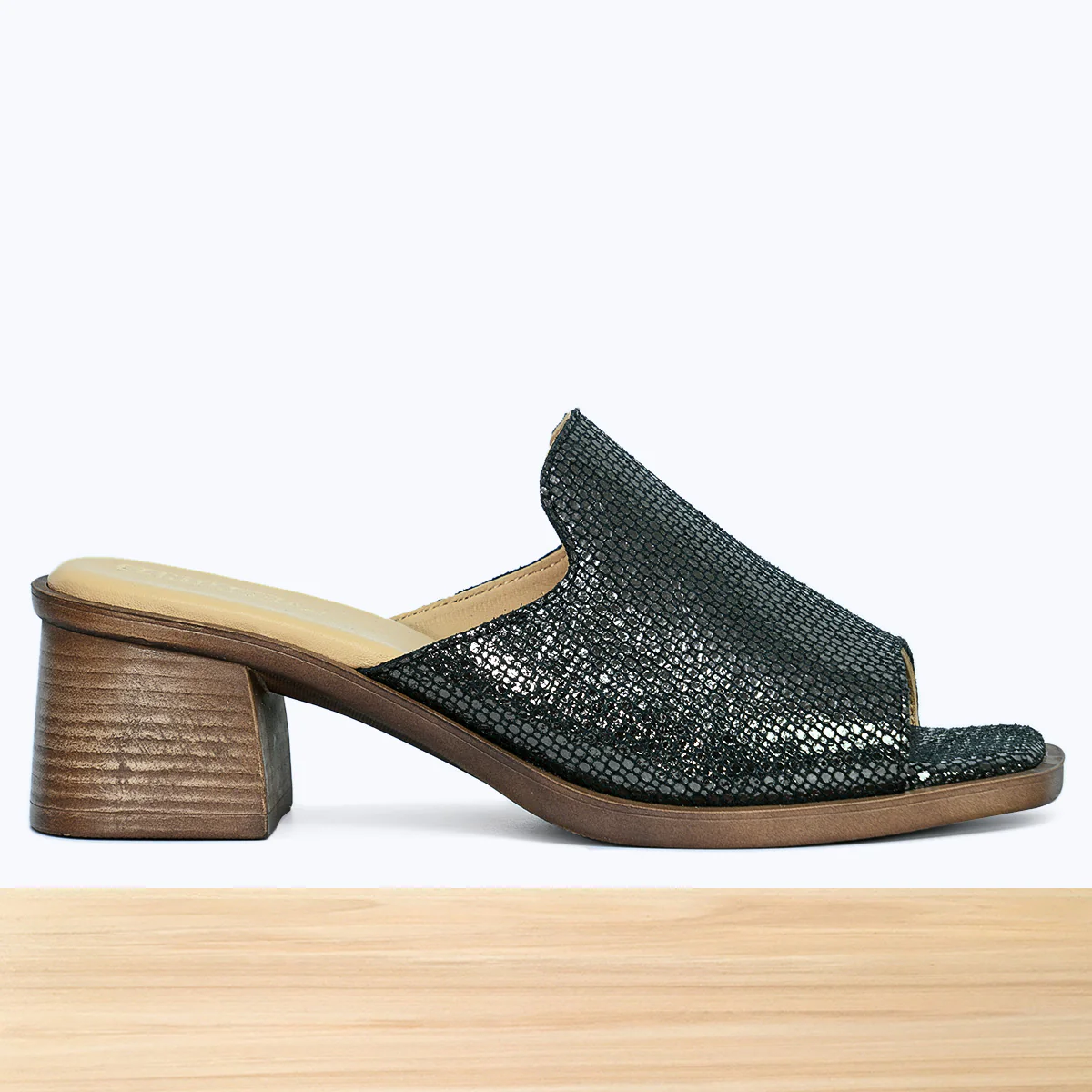 006F Tressa Cuir Gris Noir
