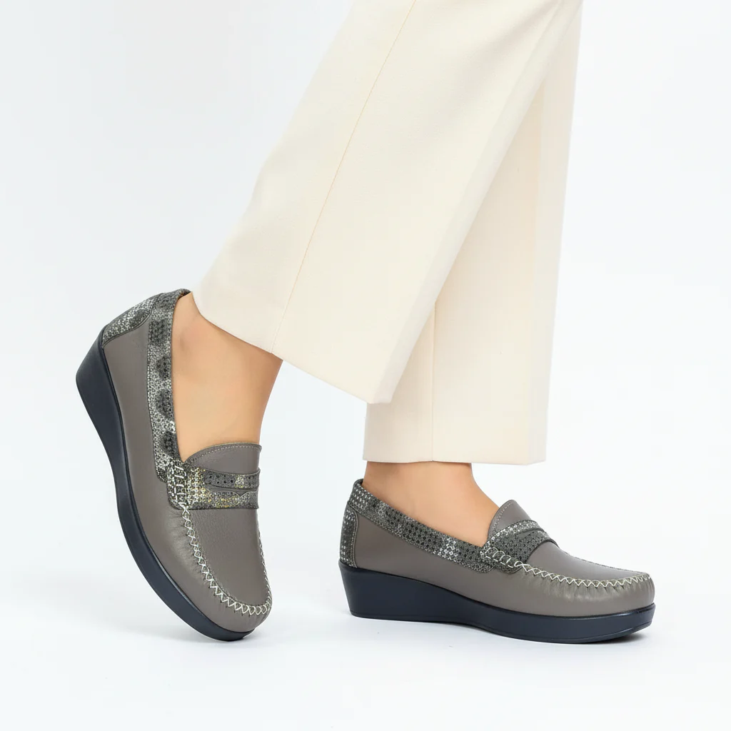 011F Kamita Cuir Gris Clair - Image 2