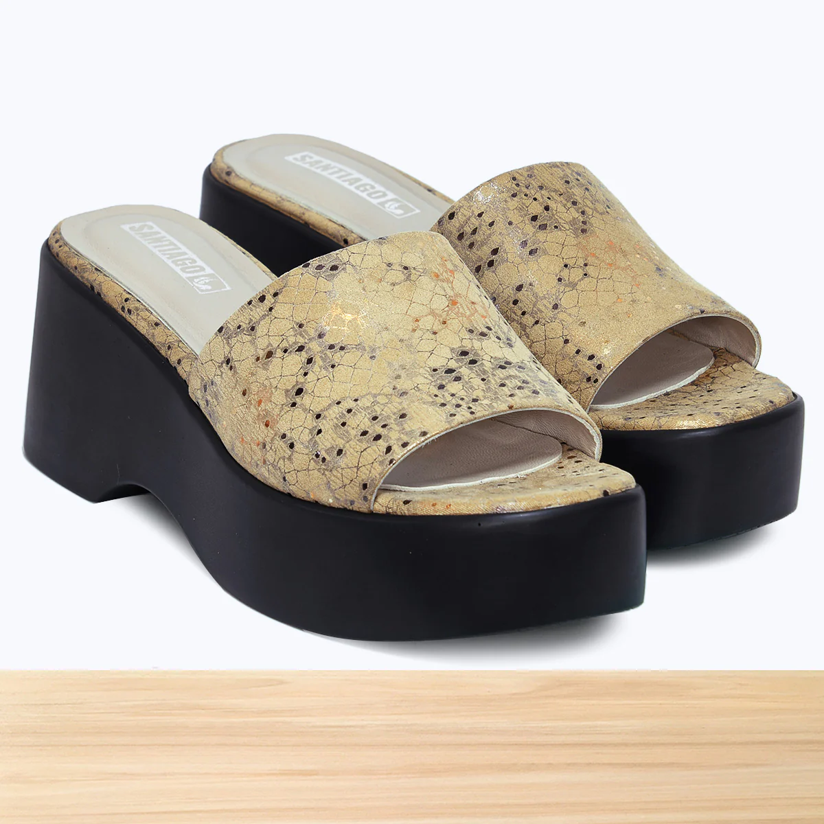 045F Virela Cuir Beige Brillant - Image 2