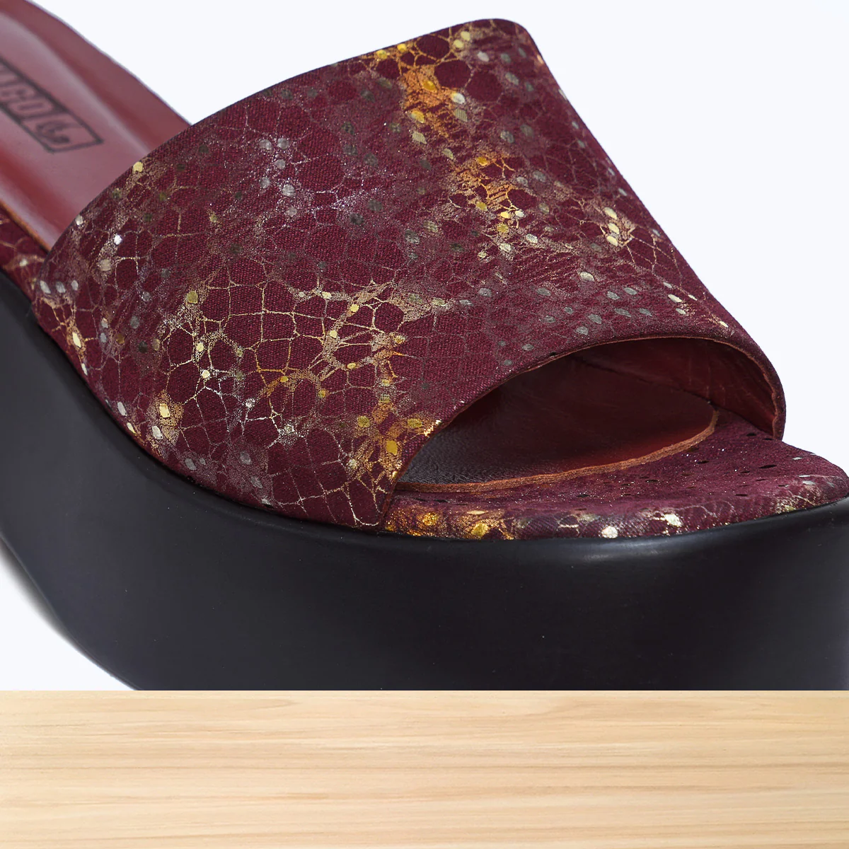 045F Virela Cuir Bordeaux Brillant - Image 3