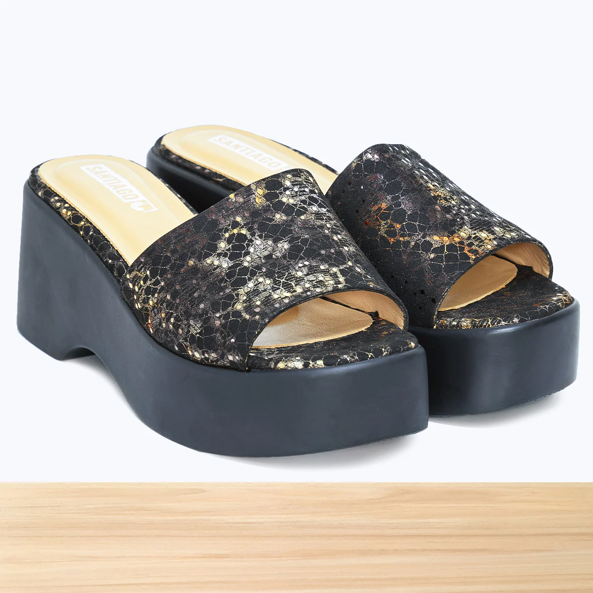 045F Virela Cuir Noir Lézard - Image 2