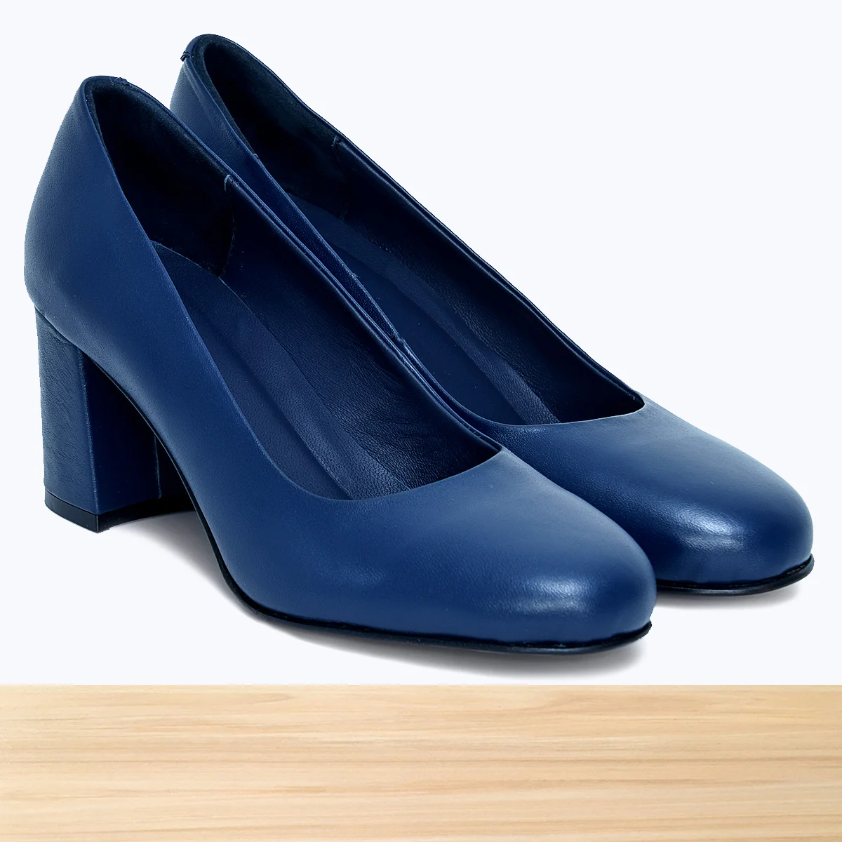 071F Diyaa Cuir Bleu Marine - Image 4