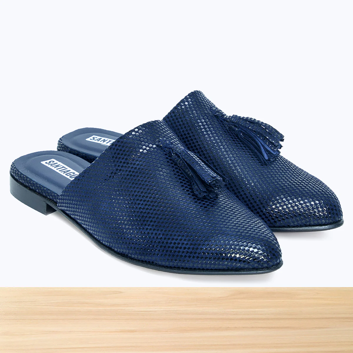 100F Lamis Cuir Noir Bleu Nuit - Image 3
