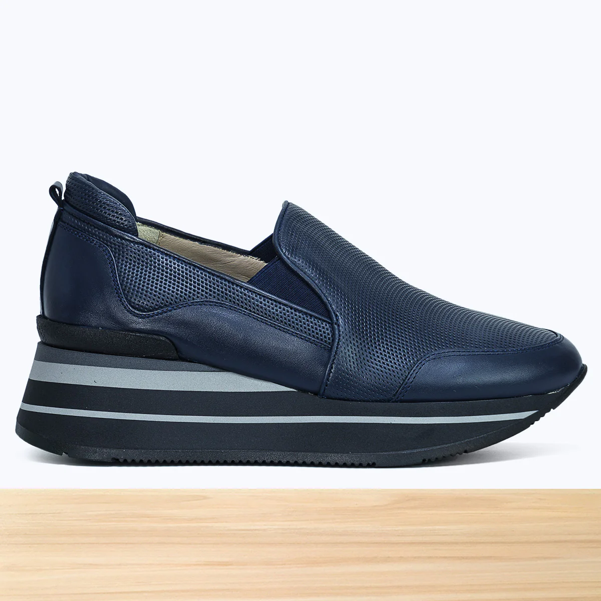 2551F Cressia Cuir Bleu Marine