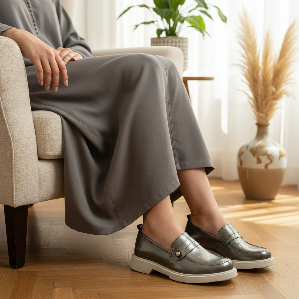3036F Amani Cuir Gris Métalisé - Image 2