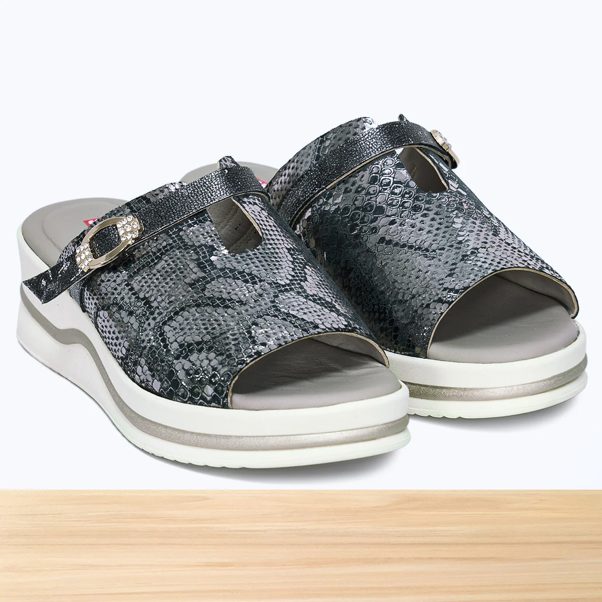 317F Calyra Cuir Gris Métallisé - Image 3