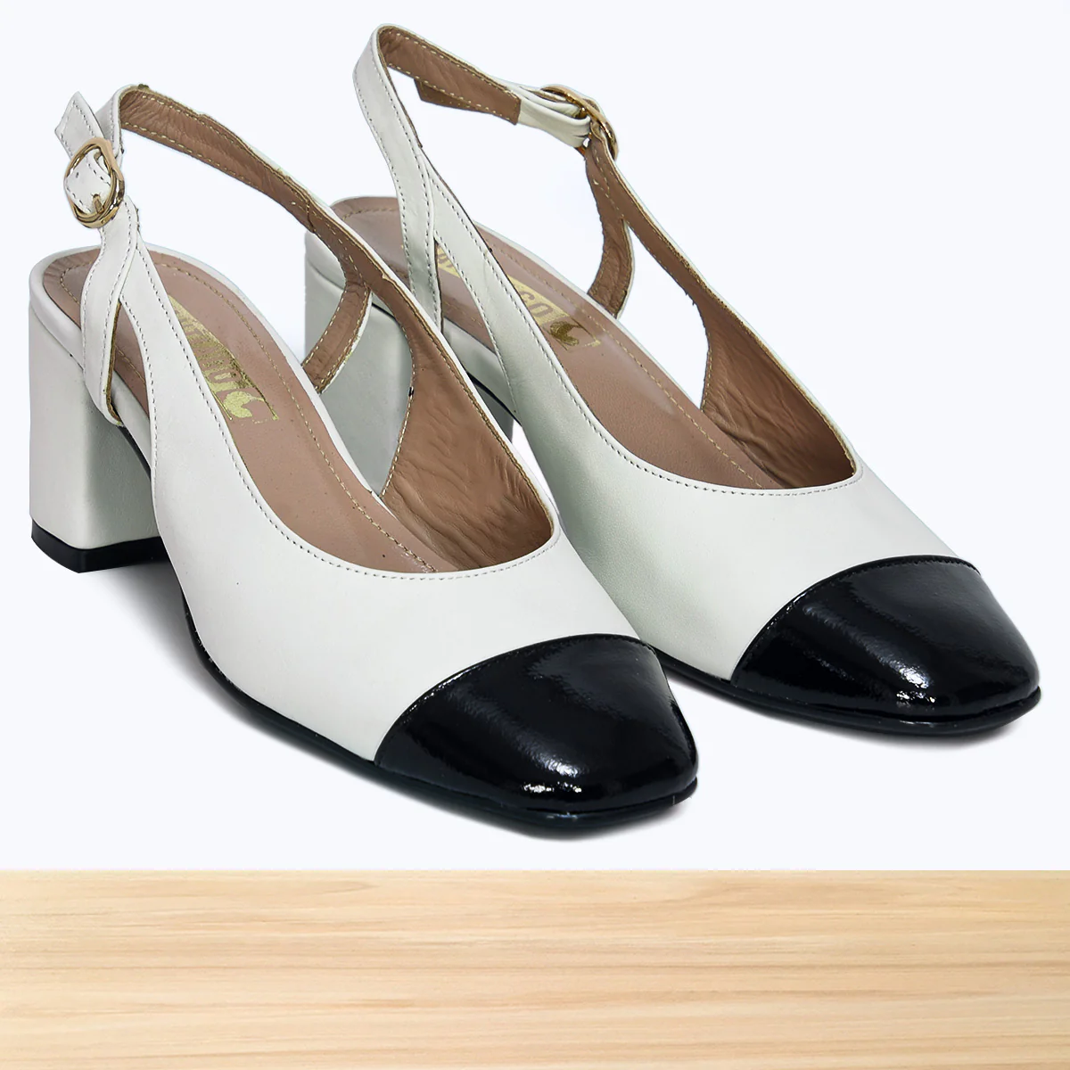 3538F Evelisse Cuir Blanc N - Image 3
