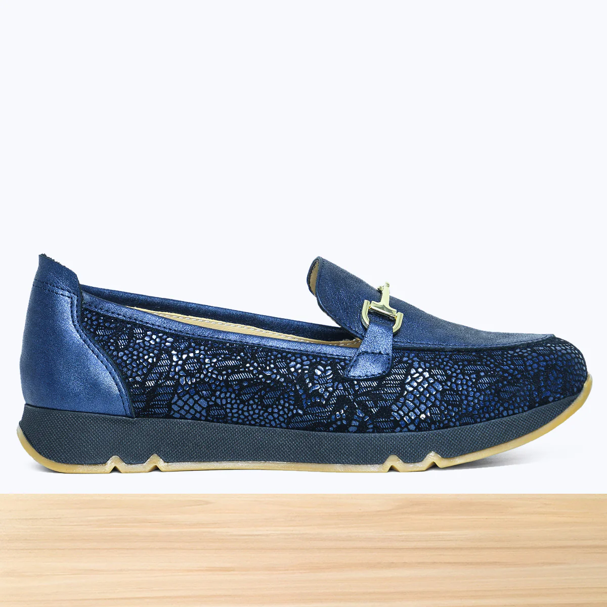 611F Pelta Cuir Bleu Marine
