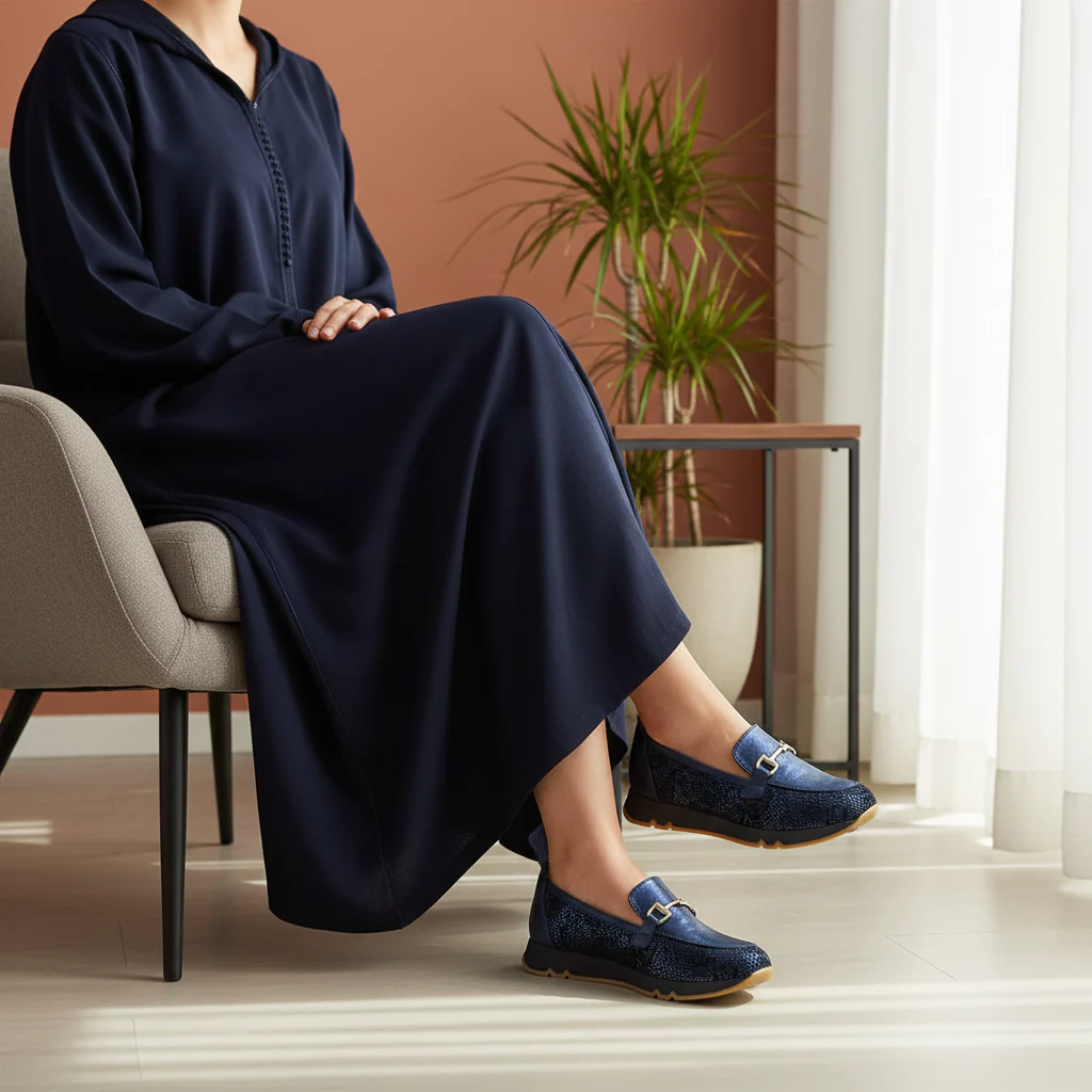 611F Pelta Cuir Bleu Marine - Image 2