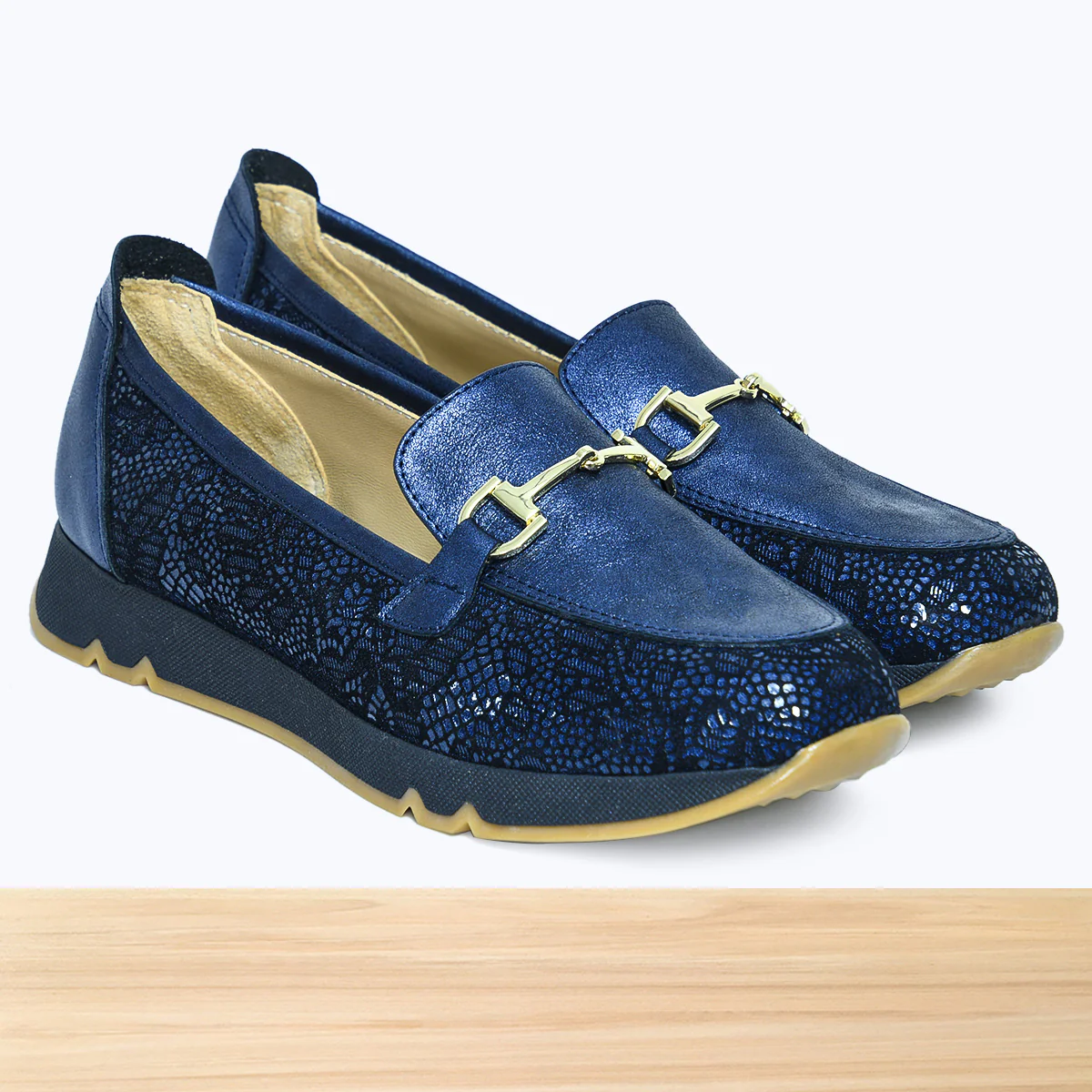 611F Pelta Cuir Bleu Marine - Image 3