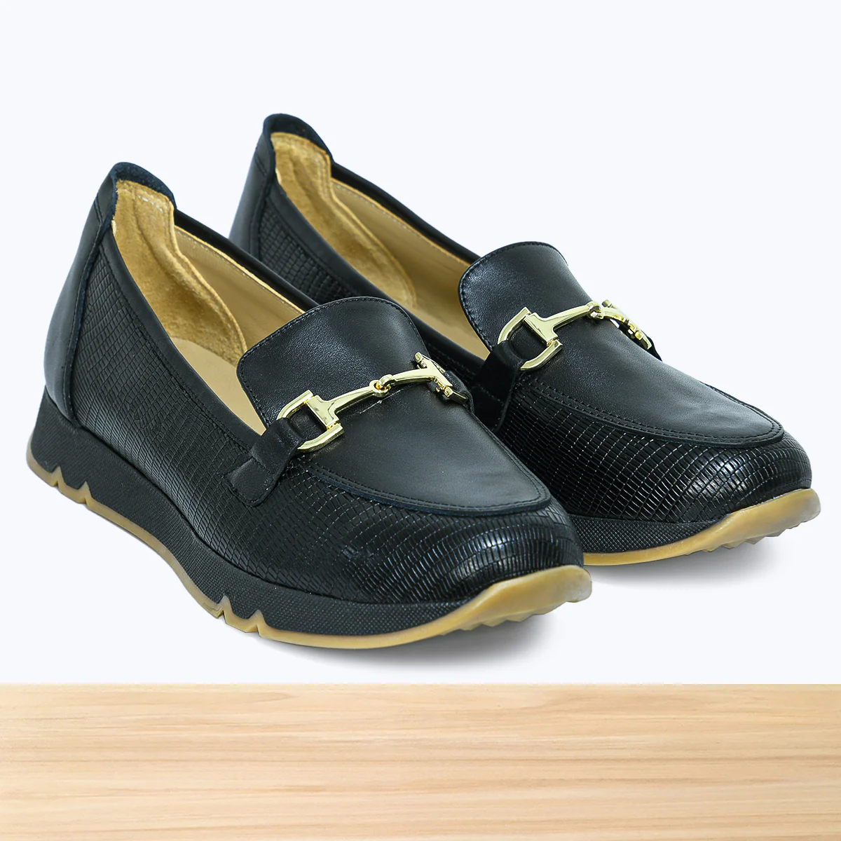 611F Pelta Cuir Noir Lézard - Image 3