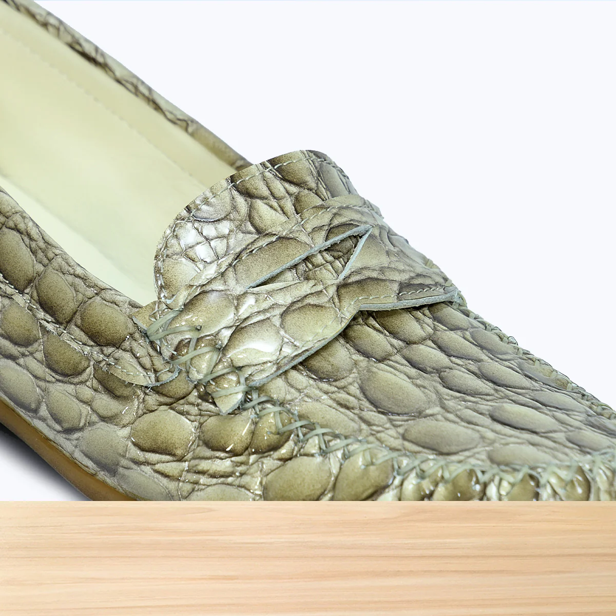 626F Padsy Cuir Beige Croco - Image 4