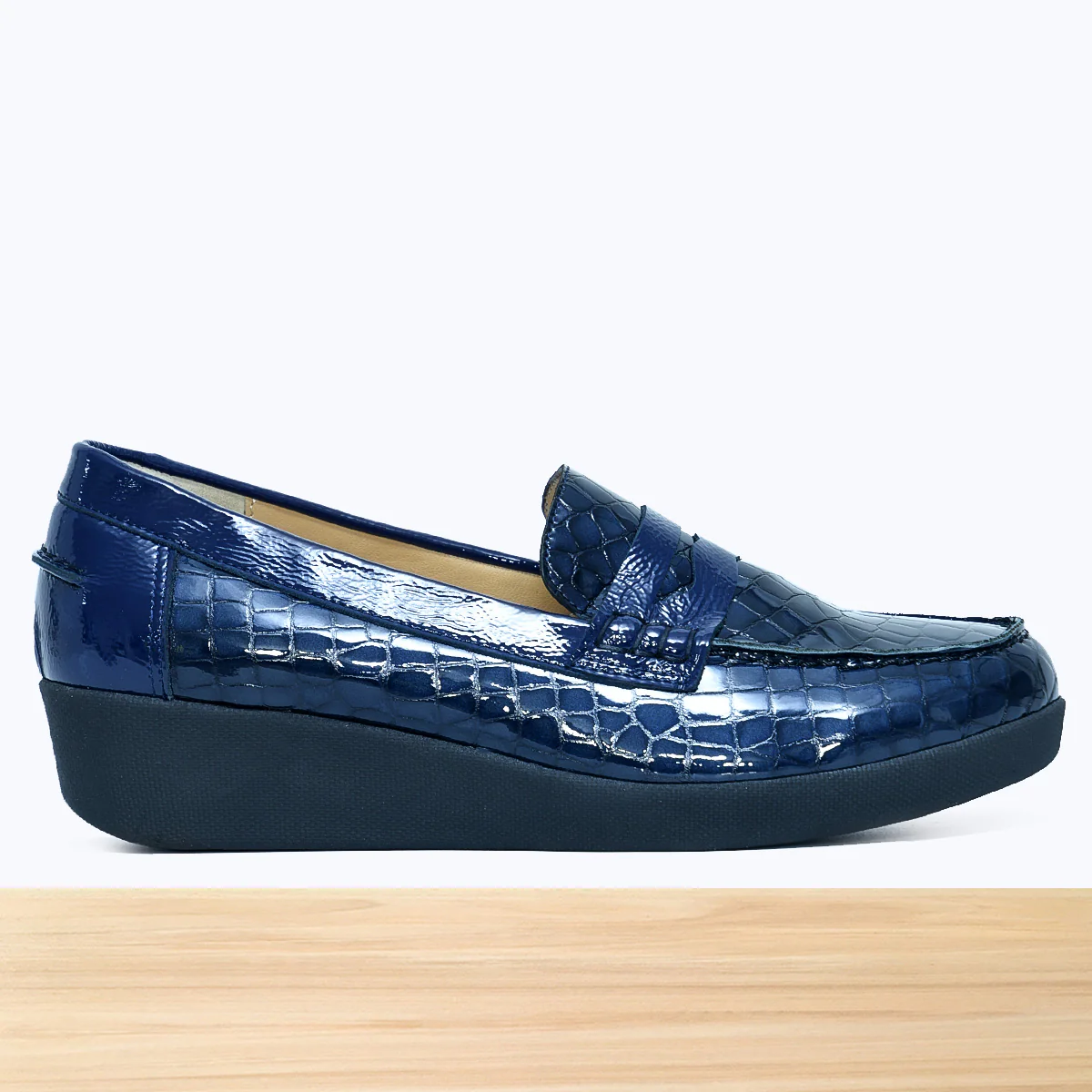 759F Glitsy Cuir Bleu Marine